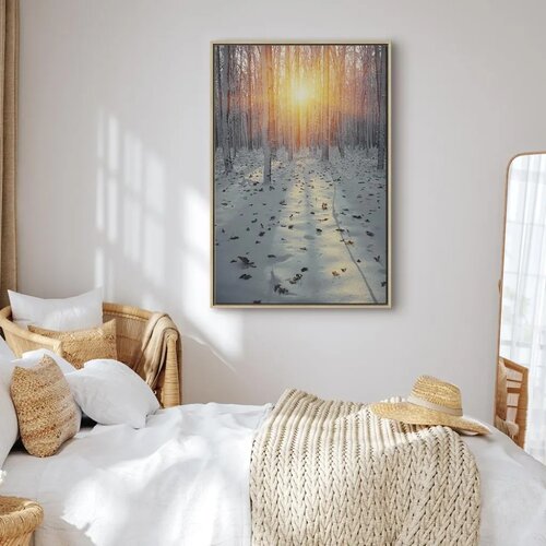  Slika - Winter Afternoon (1 Part) Vertical 80x120 U prirodnom drvenom okviru Cene