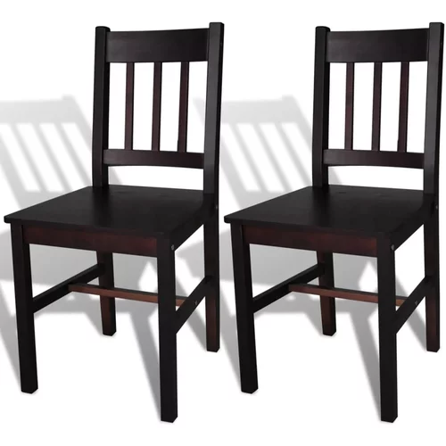  Blagovaonske stolice od borovine 2 kom tamno smeđe