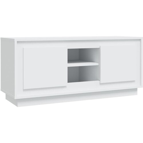 Maison Chic TV omarica - TV stojalo - Televizijska omarica bela 102x35x45 cm inženirski les, (21699890) Slike