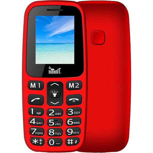 Meanit Mobilni telefon, 1.77" ekran, Dual SIM, BT, SOS dugme - veteran I crveni Cene