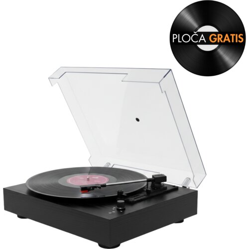  Elegantni retro drveni bluetooth gramofon sa poklopcem piano crni GM-208BT Cijene