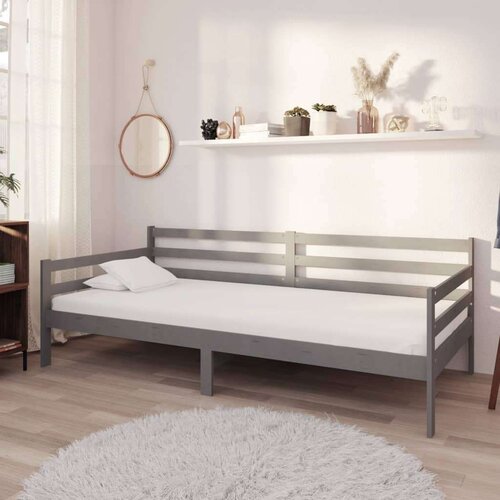  Dnevni ležaj od masivne borovine sivi 90 x 200 cm Slike