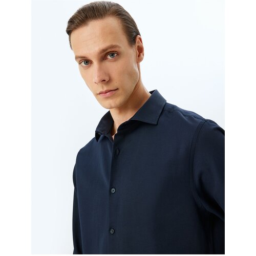 Koton Classic Shirt Long Sleeve Half Italian Collar Cotton Blend Slike