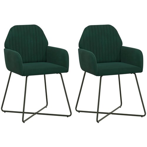 vidaXL Jedilni stoli 2 pcs Žamet Temno zelena 55 x 50 x 84 cm, (5000296615) Cene