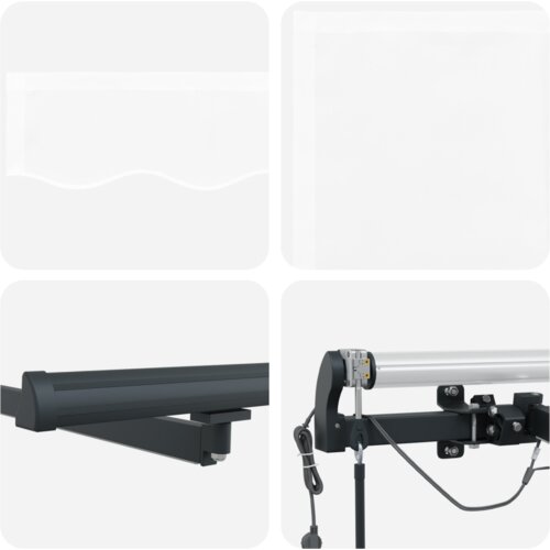 VidaXL Automatska uvlačiva tenda s LED bijela 400x350 cm, Tenda zamjenska tkanina za okvir 4x3.5 m bijela Slike