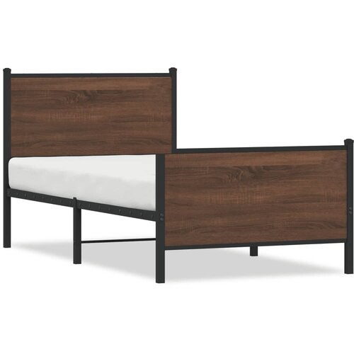 vidaXL Kovinski posteljni okvir z vzglavjem in vznožjem 100x200 cm Cene