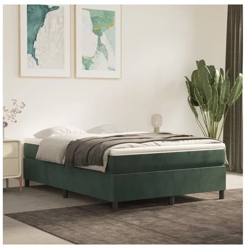  Box spring posteljni okvir temno zelen 140x190 cm žamet