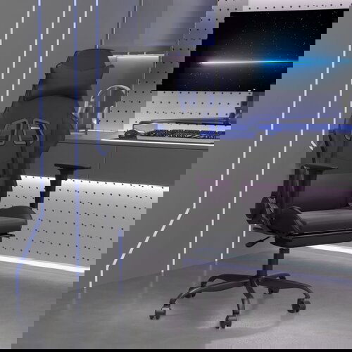 vidaXL Igralni stol z oporo za noge črno umetno usnje Cene