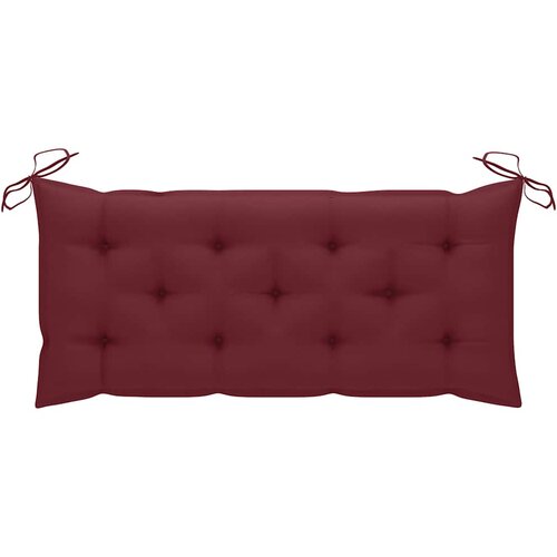  Vrtna klupa s jastukom 120 cm od masivnog bagremovog drva Crvena 120 x 50 x 7 cm Slike