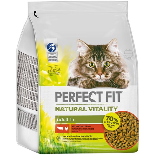 PerfectFIT Natural Vitality Adult 1+ govedina in pi&scaron;čanec - 2,4 kg Cijene
