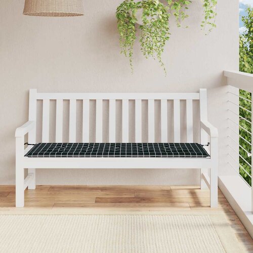  Jastuk za vrtnu klupu crni karirani 150x50x4 cm tkanina Oxford Cijene