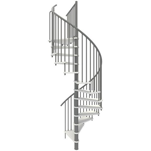 Minka Spiralno stopnišče Spiral Smart (Premer: 140 cm, Siva, Barva stopnice: Bela, Višina nadstropja: 305 cm) Cene