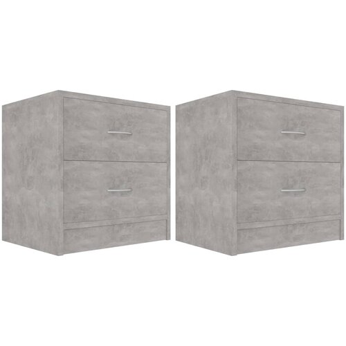  Noćni ormarići 2 kom boja betona 40x30x40 cm konstruirano drvo Slike