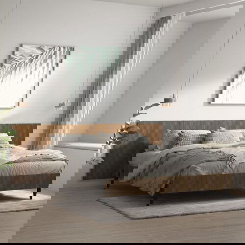 VidaXL Zidno uzglavlje boja smeđeg hrasta 240 x 1,5 x 80 cm drveno Slike