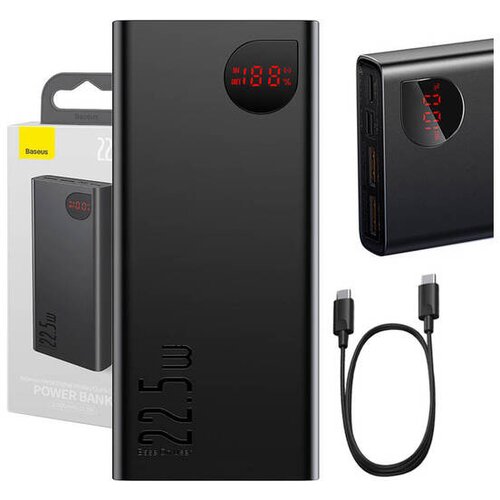 Baseus Powerbank Adaman Metal, 20000 mAh, 22,5 W (črna) Cene