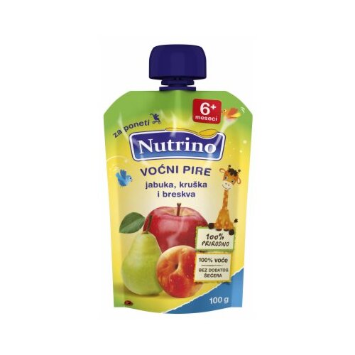 Nutrino voćni pire jabuka, kruška i breskva 100g Cene