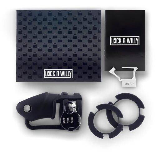 Lock A Willy - silikonska kletka za penis s ključavnico (črna) Cene