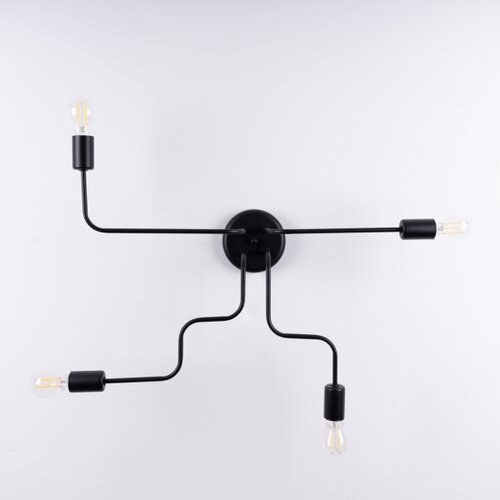 Sollux Lighting SL.1446 - Plafonski luster VECTOR 4xE27/15W/230V crna Slike