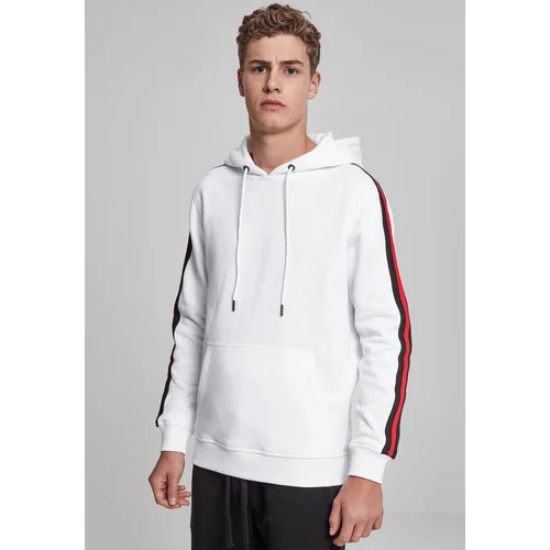 Urban Classics Stripe Shoulder Hoody wht/blk/firered