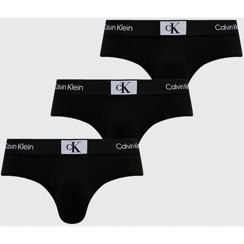 Calvin Klein Underwear Slip gaćice 3-pack za muškarce, boja: crna