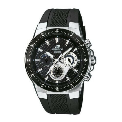 Casio Muški edifice crni srebrni sportski ručni sat sa crnim silikonskim kaišem ( ef-552-1avef ) Cene