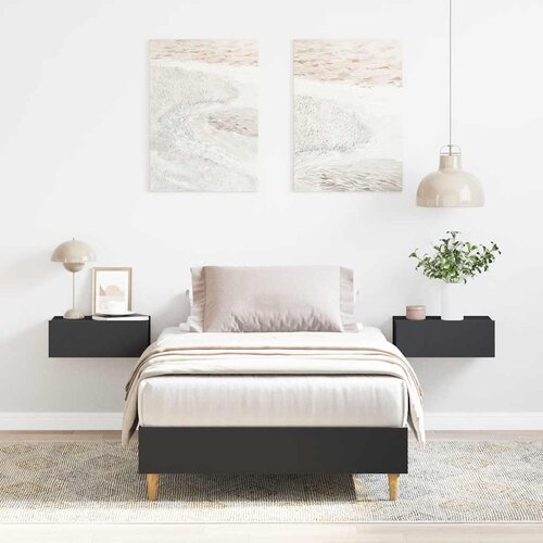 VidaXL Okvir kreveta bez madraca crni 100x200 cm izrađeno drvo Slike