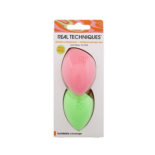 Real Techniques Miracle Complexion Sponge + Airblend Sponge Duo aplikator za ličenje 1 kos za ženske Slike