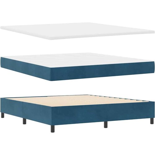 Box spring krevet Tamno plava 180 x 200 cm Bar&amp;scaron;un Slike