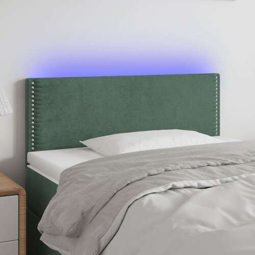 vidaXL LED posteljno vzglavje temno zeleno 100x5x78/88 cm žamet Cene