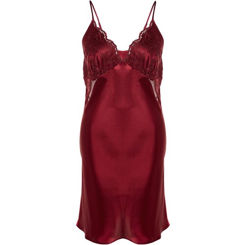 Trendyol Curve Plus Size Nightgown - Burgundy Cijene