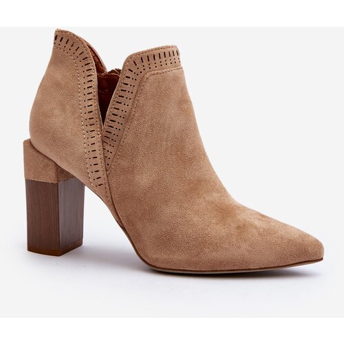 Boto Ankle Boots with Lace Pattern Beige Vailen Cene