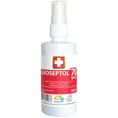 Esensa alkoseptol 70% medicinski alkohol u spreju 100ml, apo-hospital Cene