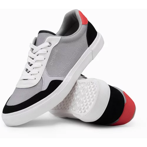 Ombre Men's shoes sneakers with colorful accents - gray