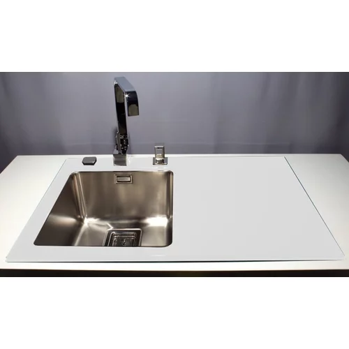 Sink Solution stekleno pomivalno korito R LINE 860 x 540 mm - bela (7020084)