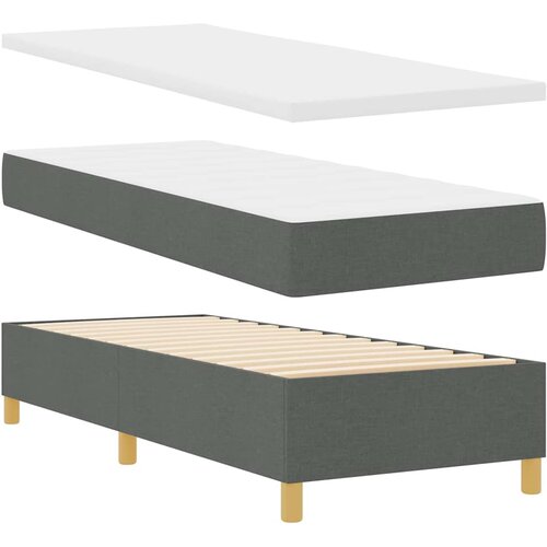  Krevet s opruga kutije Tamno siva 200 x 80 cm tkanina Slike