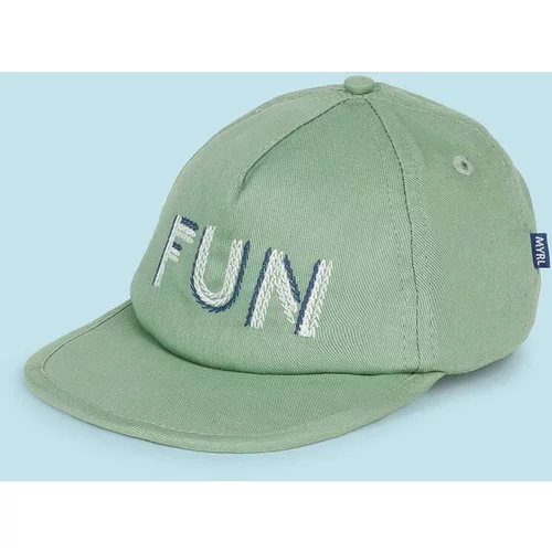 Mayoral Otroška bombažna bejzbolska kapa zelena barva