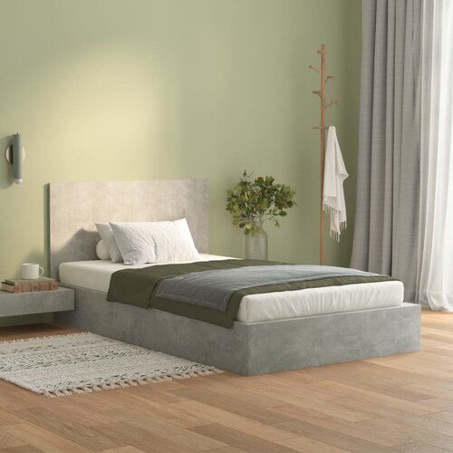  Uzglavlje za krevet siva boja betona 120 x 1,5 x 80 cm drveno Slike
