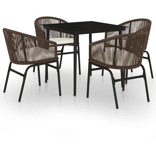  5-dijelni vrtni blagovaonski set smeđi Smeđa Dužina stola 80 cm Slike