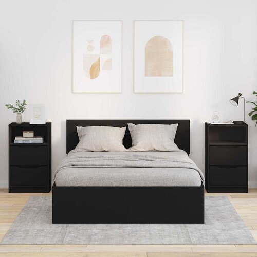  Noćni ormarići 2 pcs Crna 40 x 30 x 467 cm Konstruirano drvo Cijene