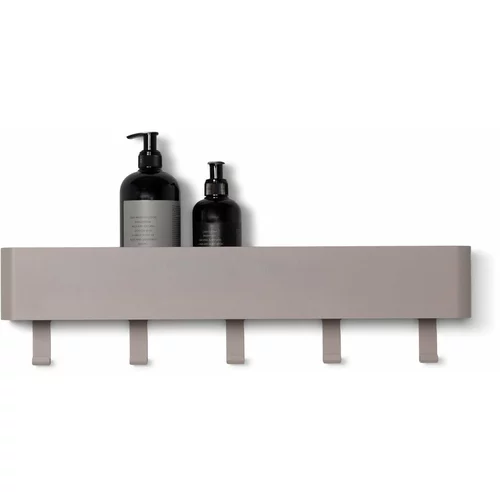 Spinder Design Svetlo siva jeklena stenska kopalniška polica Multi –
