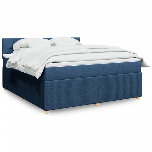 vidaXL Box spring postelja z vzmetnico modra 180x200 cm blago Cene