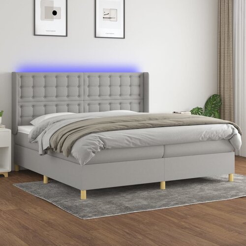  box spring s madracem LED svjetlosivi 200x200 cm tkanina Cijene