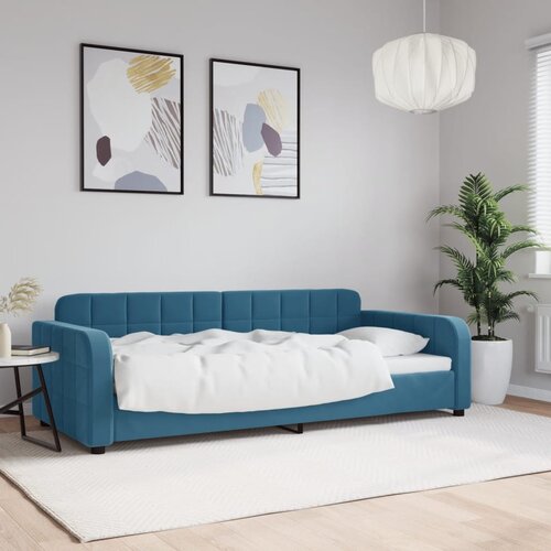 VidaXL Raztegljiva postelja modra 90x200 cm žamet Slike