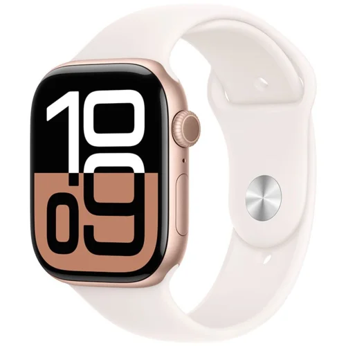 Apple Watch Series 10 GPS + Cell. 42mm Rose Gold AC, Light Blush Sport Band - M/L, (MWXA3QCA)