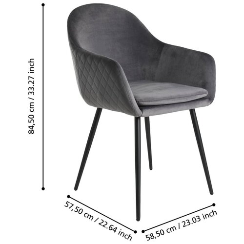 Eglo 424705 - Trpezarijska stolica APALIT 87,5x58,5 cm siva Slike