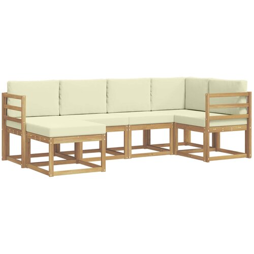 vidaXL Zunanja garnitura za sedenje 6 pcs Bela in krem Poliester, (5000269609) Cene