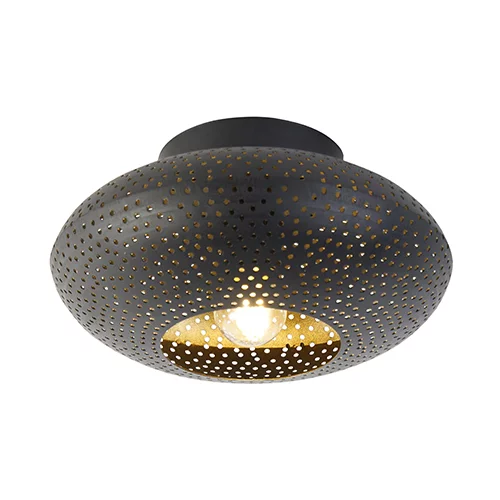 QAZQA Orientalska stropna svetilka črna z zlatom 25 cm - Radiance