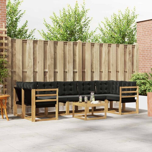  Set vanjskih sofa 8 kom. Bijela i crna Cene