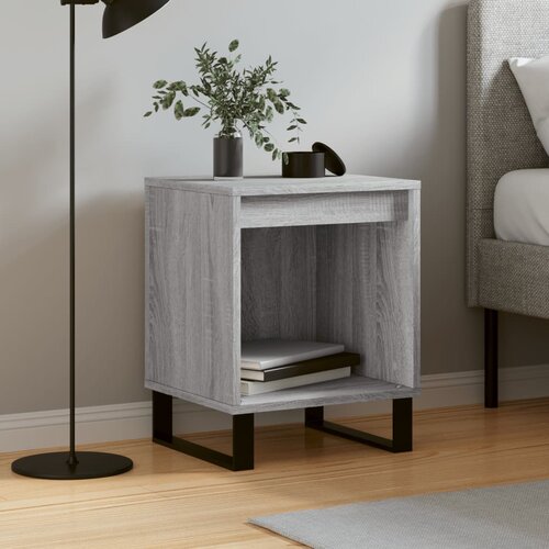 VidaXL Nočna omarica siva sonoma 40x35x50 cm inženirski les Slike