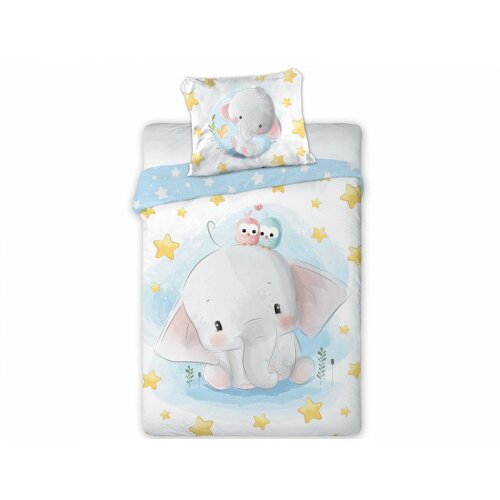 Faro posteljina za bebe cuddles sladak slonić 100x135+40x60cm - 5907750597024 Slike
